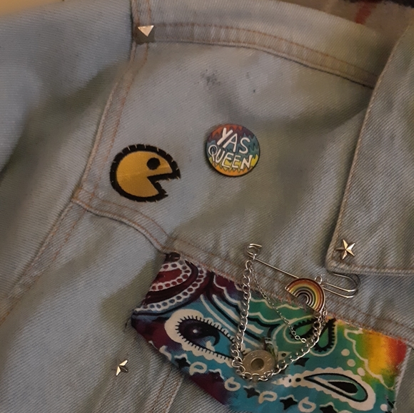 SOLD! LGBT illuminati denim custom jacket! Drops April 6th - Picture 5 of 16